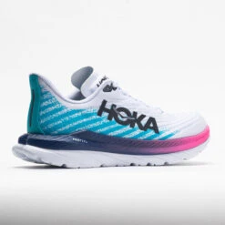 HOKA Mach 5 Women's White/Scuba Blue -Shoe Haven Shop 048542 6