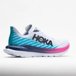 HOKA Mach 5 Men's White/Scuba Blue -Shoe Haven Shop 048548 6