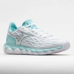 Mizuno Wave Enforce Tour AC Women's White/Tanager Turquoise -Shoe Haven Shop 117145 5