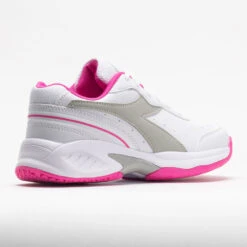 Diadora Challenge 4 SL Junior White/Silver/Rodamine Red -Shoe Haven Shop 121325 6