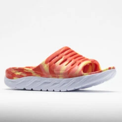 HOKA Ora Recovery Slide Swirl Unisex Yellow Pear/Fiesta -Shoe Haven Shop 570558 5